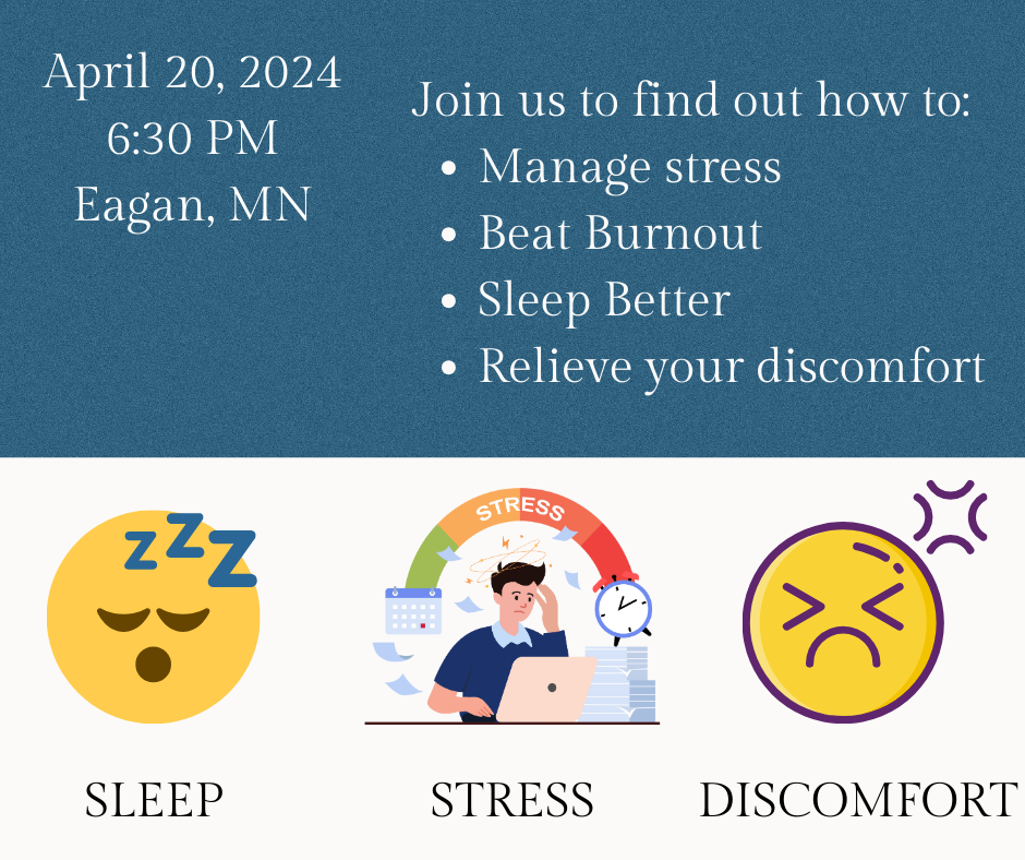 Stress. Sleep. Discomfort. - In-Person Event in Eagan, MN