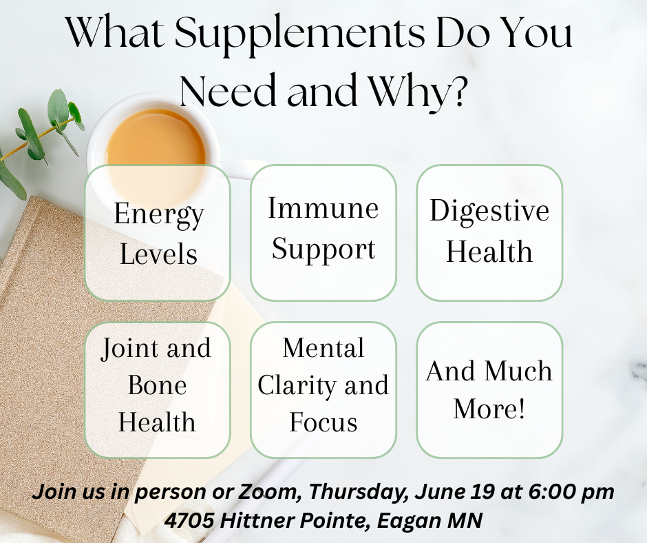 What Supplements Do You Need and Why? Event In-Person an Zoom