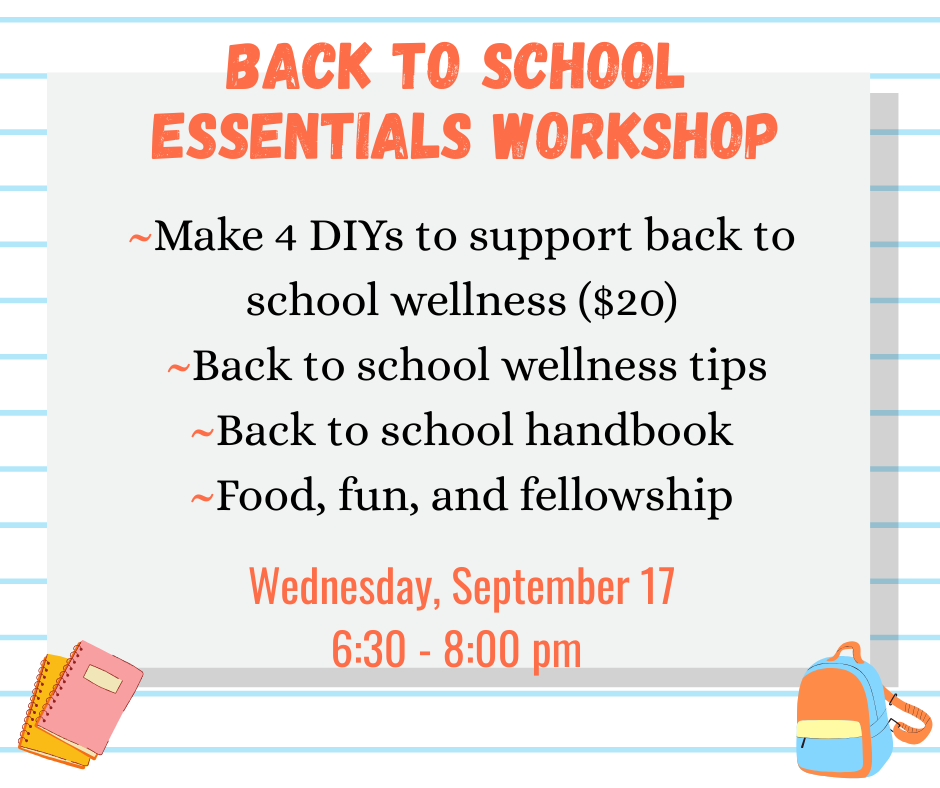 Back to School Essentials Workshop