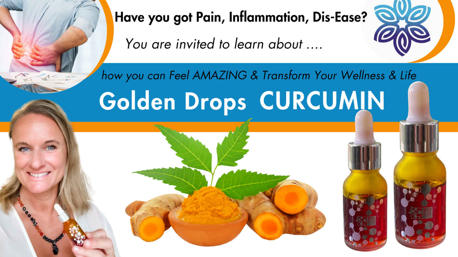 Create New Level Wellness with GOLDEN DROPS CURCUMIN