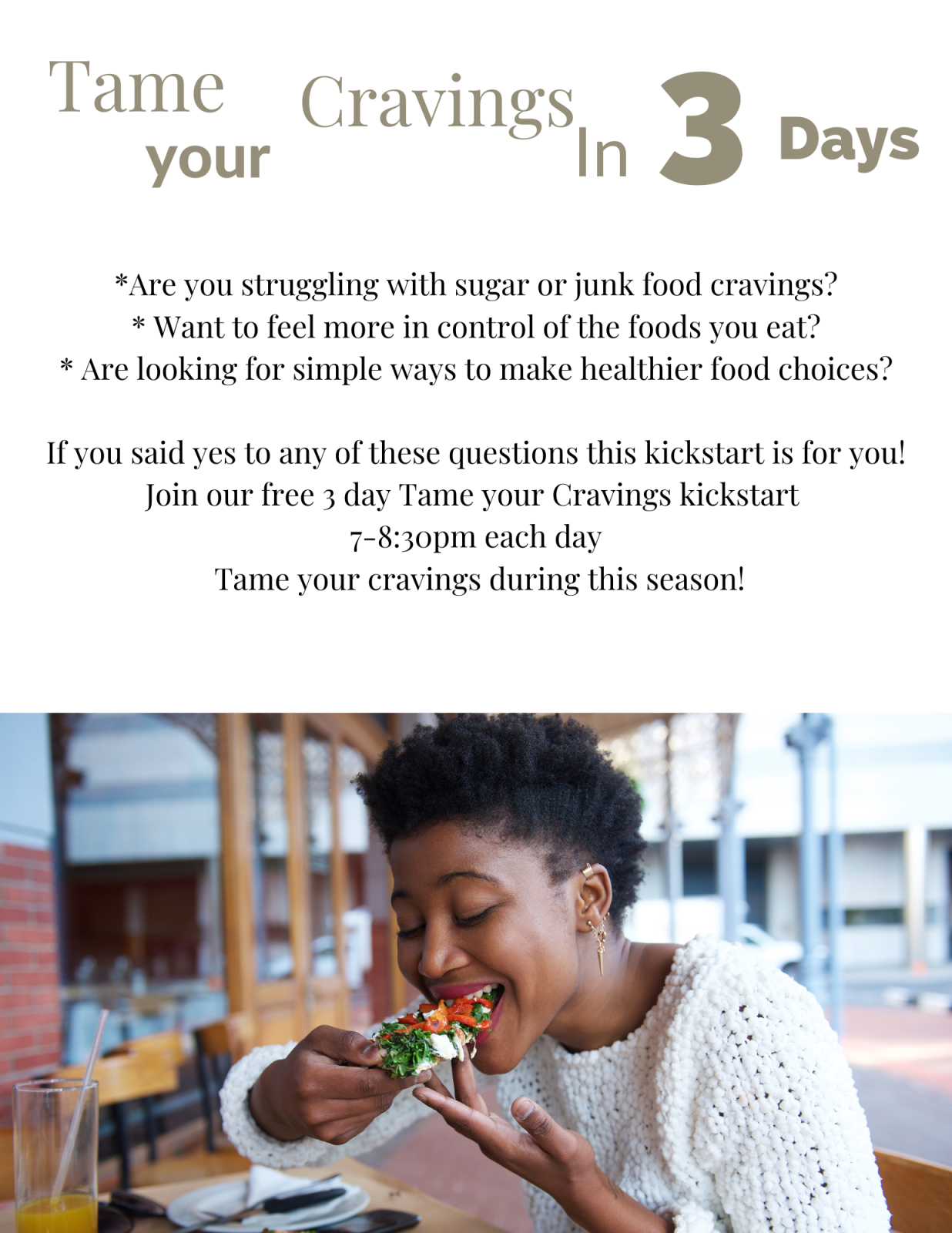 Tame your Cravings in 3 days!!! (Holiday Edition) 