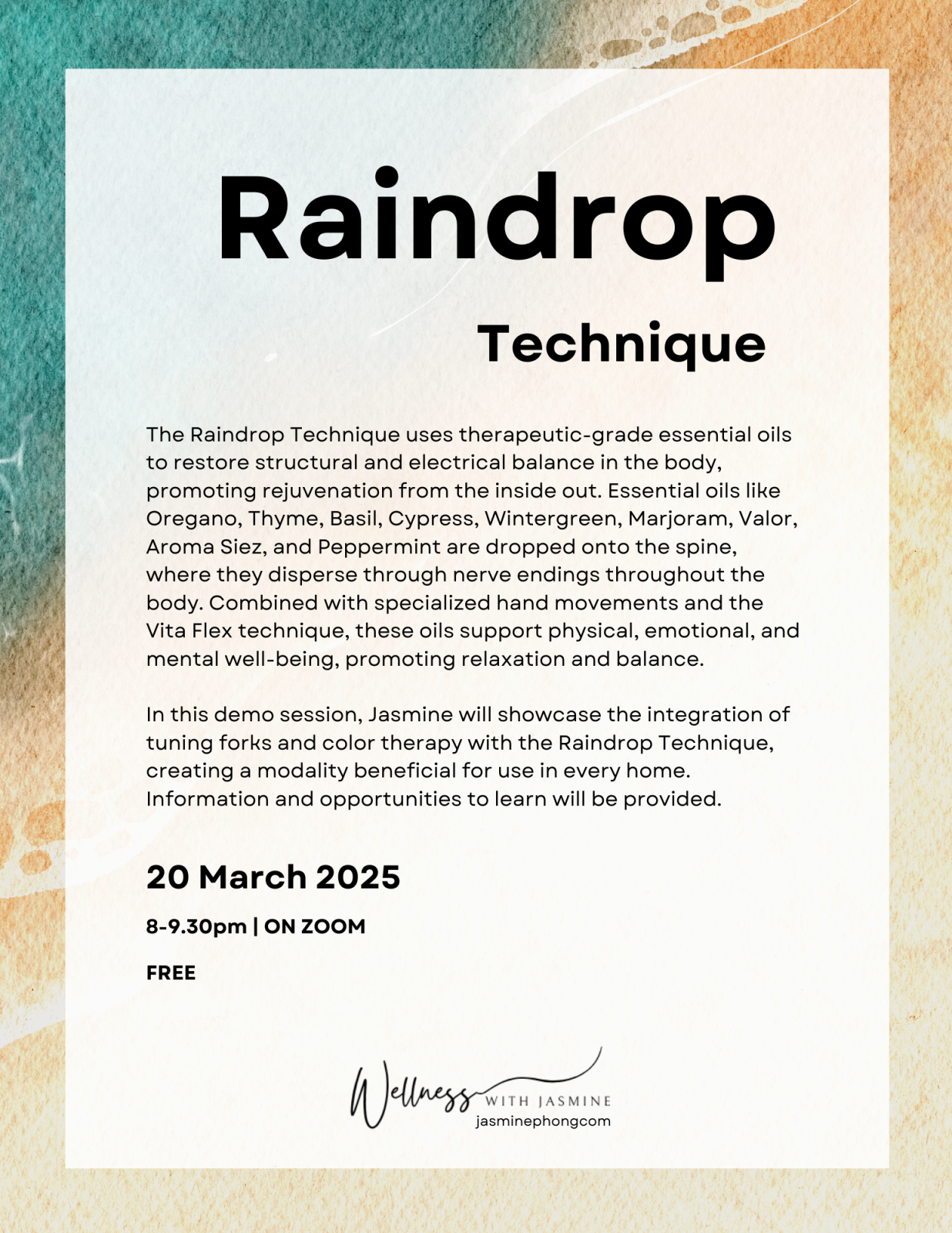 Raindrop Technique Demo and Information Session - March 2025